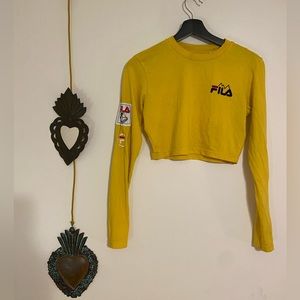 Fula Long Sleeve Crop Top, Extra Small